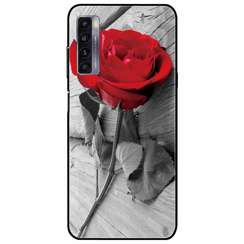 For TCL 20L Plus Case 20L+ Silicone Soft Shockproof TPU Back Cover for TCL 20S 20L Case Black Bumper Painted Funda TCL20S Capa