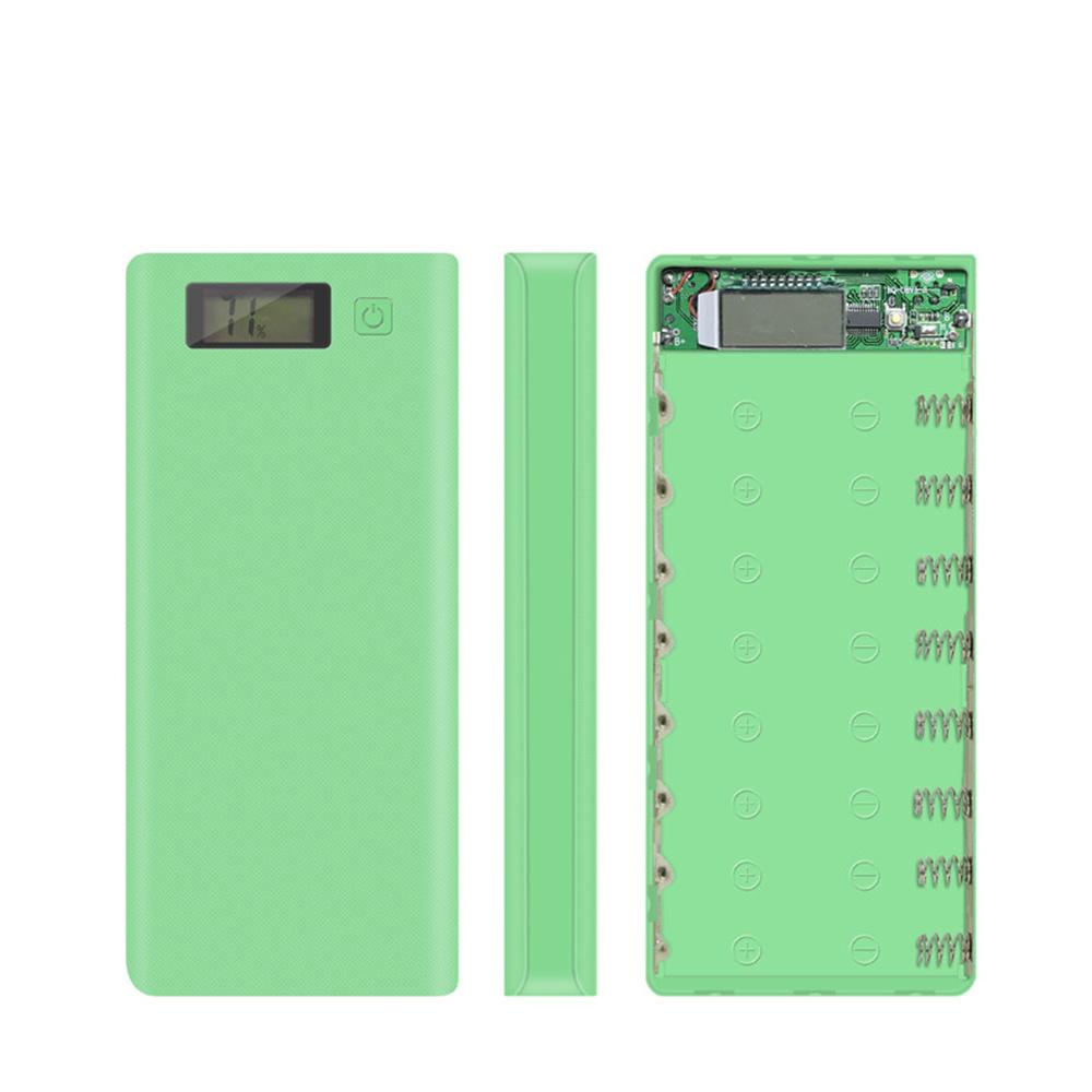 Battery Power Bank Shell Box LCD Display Dual USB For 8Pcs 18650 Batteries Case