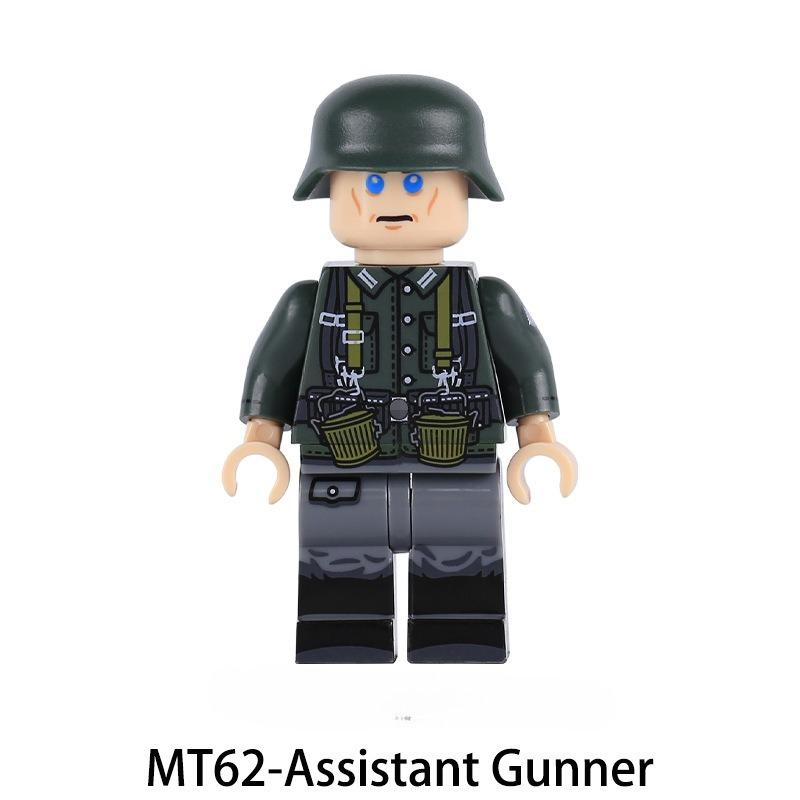WW2  Army Navy Soldiers Building Blocks Artillery Infantry Gunner Coastal Commander Police Officer Motorcycle Bricks Toys