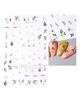 Autocollants 3D pour Nail Art, lignes ondulées abstraites colorées, décalcomanies à fleurs et feuilles florales, décoration d'ongles