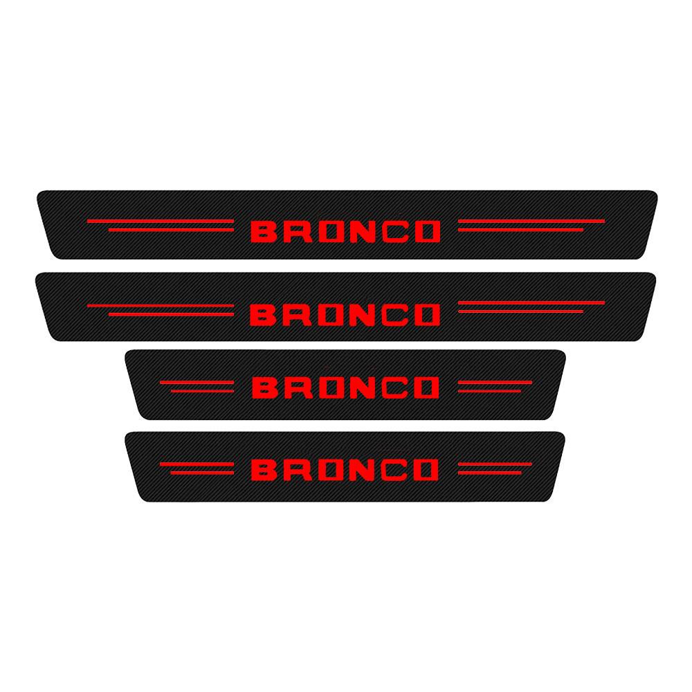 

4 шт., наклейка на порог двери автомобиля из углеродного волокна для Ford Bronco 2022, аксессуары для стайлинга спортивных автомобилей, 4 двери