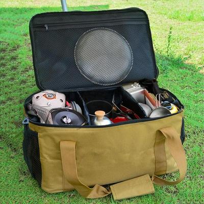 Storage Bag Outdoor Camping Carrying Bag Picnic Tableware Storage Bag Waterproof Large Capacity Cookware Tote Bag for BBQ Hiking