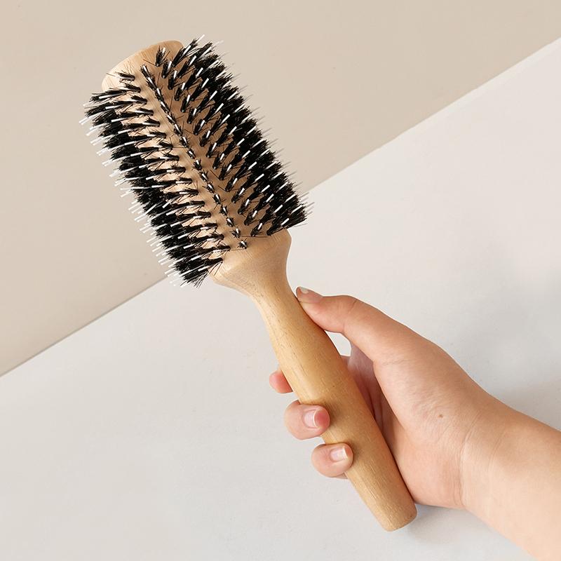 Professionelle 10/14/18/20 Reihen Friseursalon Holzgriff Borsten Rundbürste Friseur Haarbürste Haarkämme Rundbürsten