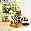 8pcs/set 30 40 50 60 70 80 Year Black Gold Birthday Honeycomb Set  Birthday Party