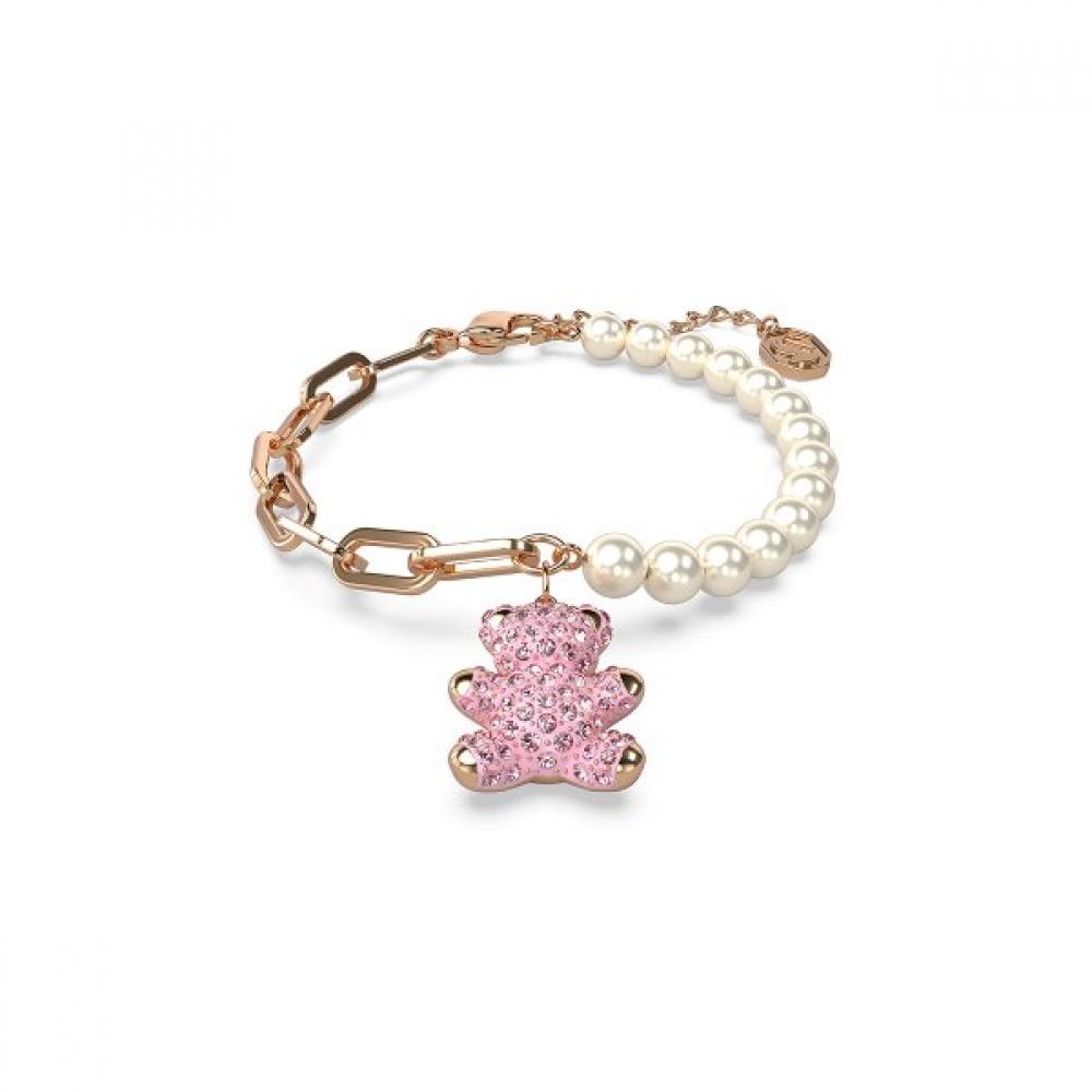 Swarovski Teddy Pink Rose Gold Crystal Pearl Bracelet M 5669169