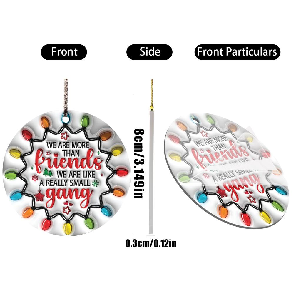 Freundschaft Dauerhafter Anhänger, Weihnachtsanhänger, Acryl-Anhänger 2D