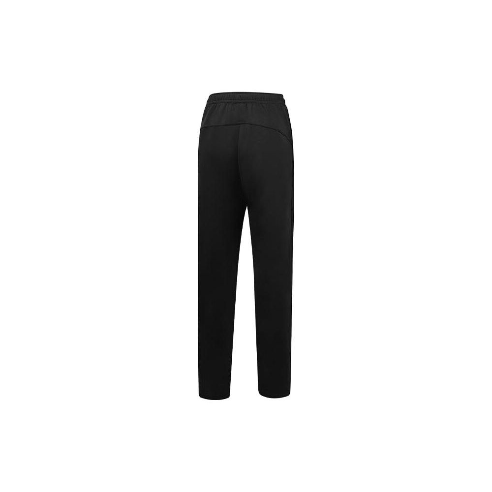 Li Ning Fitness Series Solid Color Straight Leg Mid Waist Knitted Sports Pants Women Pants Black AKLT976-1