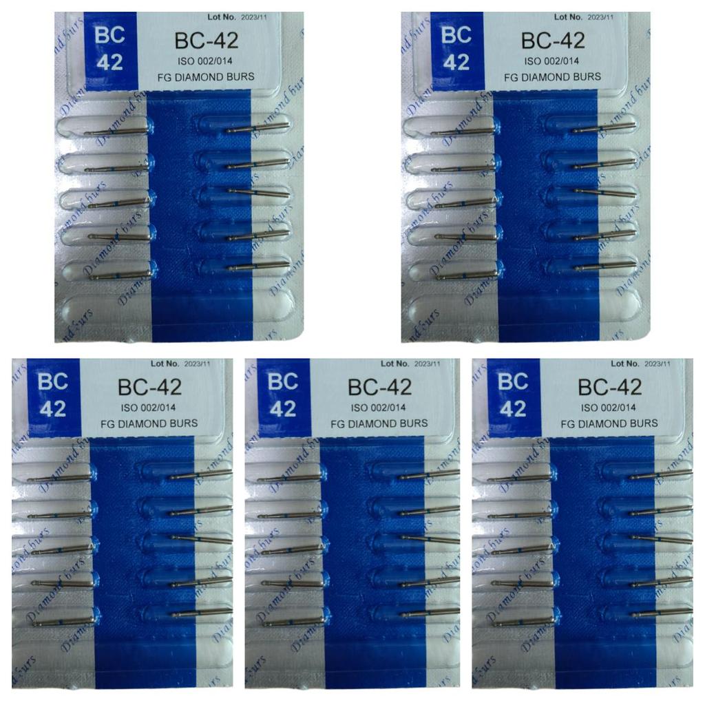 50pcs Dental High Speed Burs High Speed Handpiece Turbine Diamond Burs Diamond Polishing Tooth Preparation Dentist Material