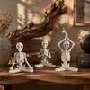 Skelett Yoga Figur Harz Meditation Statue Gotische Dekoration Zen Schädel Pose Schreibtisch Ornament Halloween Geschenk