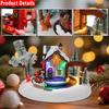 Animation Christmas Village Train Station Pre-lit Resin Collectible Building Figurine with Rotating Train Indoor Christmas Scene