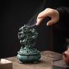 Ceramiczny Kadzielniczek Zielony Kamień z Jeziora Taihu 4 Godziny Uchwyt na Kadzidełka Spiralkowe do Wystroju Domu Ozdoby