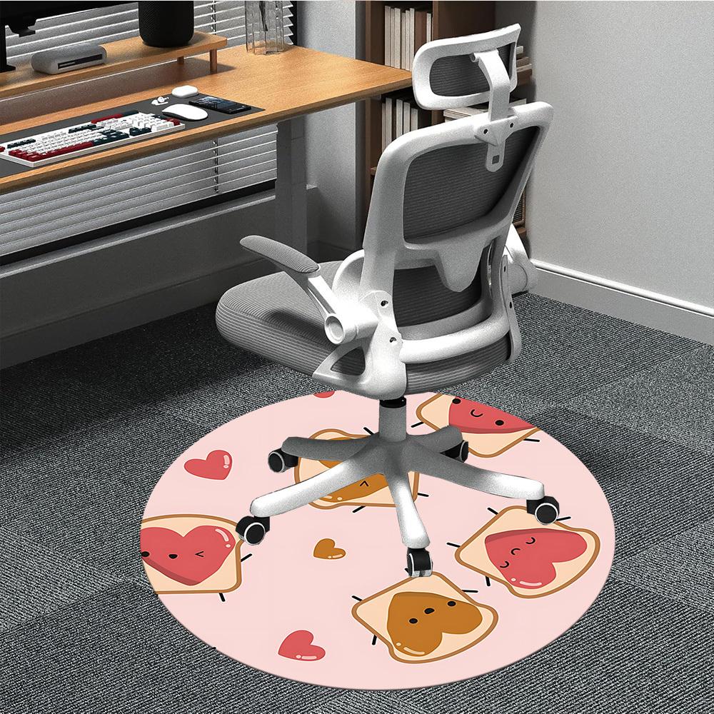 1pc Peanut Butter Sandwiches Chair Carpet for Office Non Slip, Lightweight, Machine Washable Rug for Office Holiday Decor