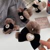 Sweet Bowknot Plush Hair Claw Clip New Classic Small Hair Clips Barrettes Hairgrips Headdress For Female Winter Hair Accessories