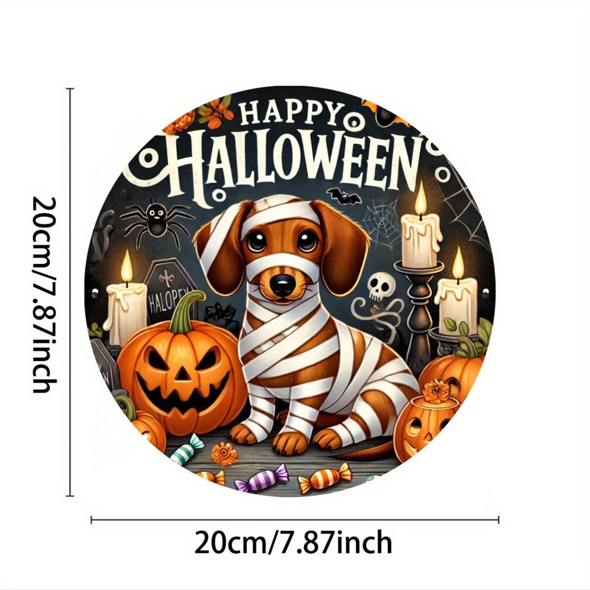 

Husky design flat printed metal signage round aluminum wall covering x inch wall decoration suitable for bars cafes 20x30cm（7.8x11.8inch）