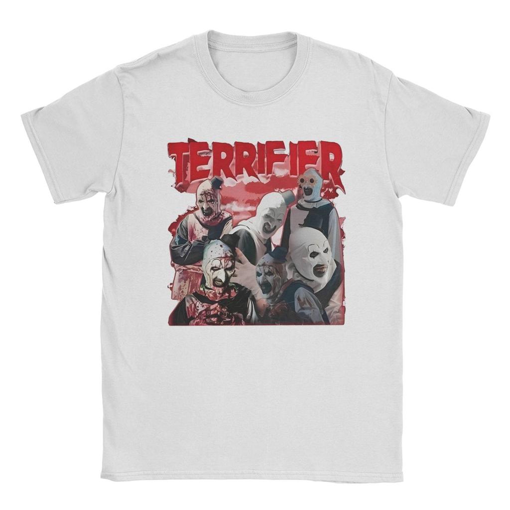 Men's Terrifier Horror Clown Movie Art T Shirt Halloween 100% Cotton Clothing Creative Short Sleeve Round Collar Tees T-Shirt