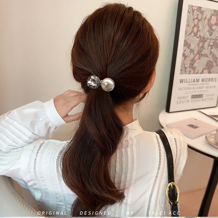 High-Elastic Pearl Hair Ring, New Small-Fragrance Style, Durable Ponytail Rope