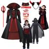 Mädchen Cosplay Halloween Schwarze Geisterbraut Prinz Vampir Stehkragen Kleid Kinder Jungen Kostüm Performance Party Hexe Kleidung