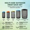 Camping Hammock Storage Bag Travel Clothes Mesh Drawstring Storage Bag Protable Travel Clothes Organizer Bag 5 Size S/M/L/XL/XXL