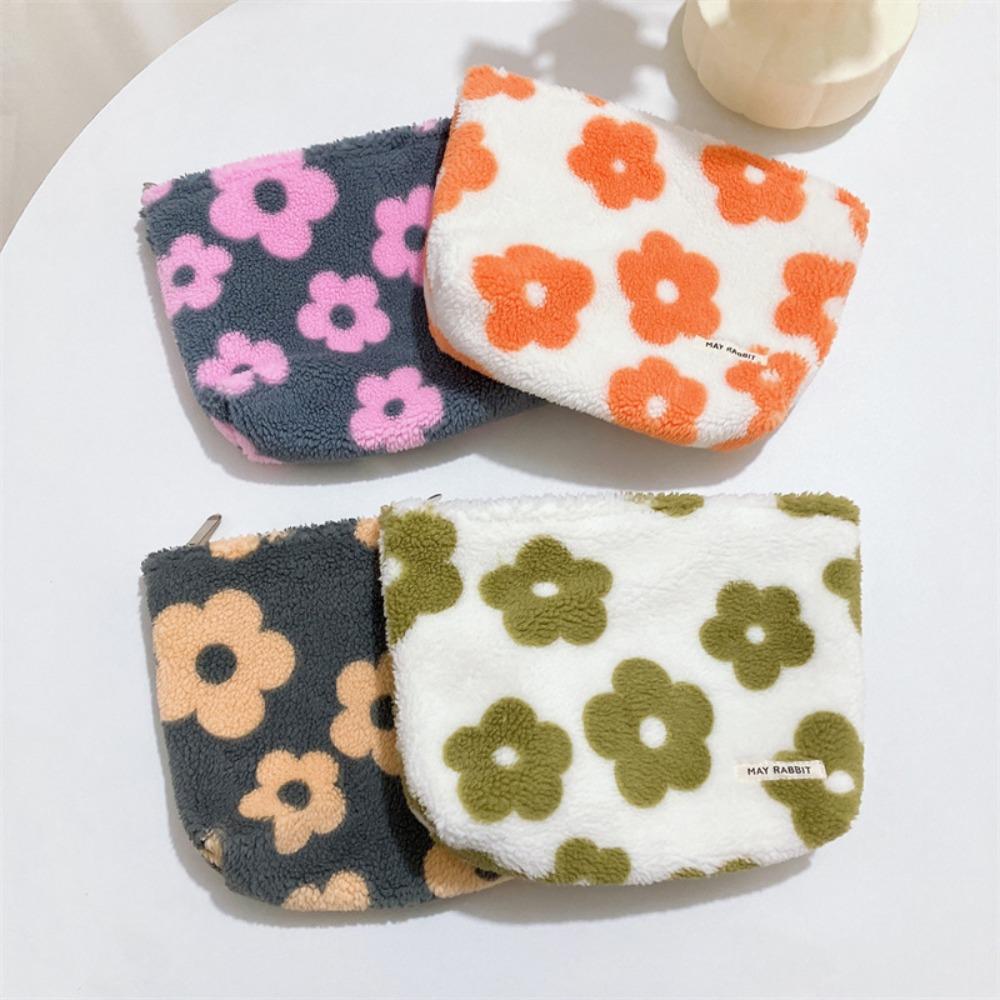 

Сумка для макияжа на молнии, плюшевая косметичка, милая косметичка для женщин