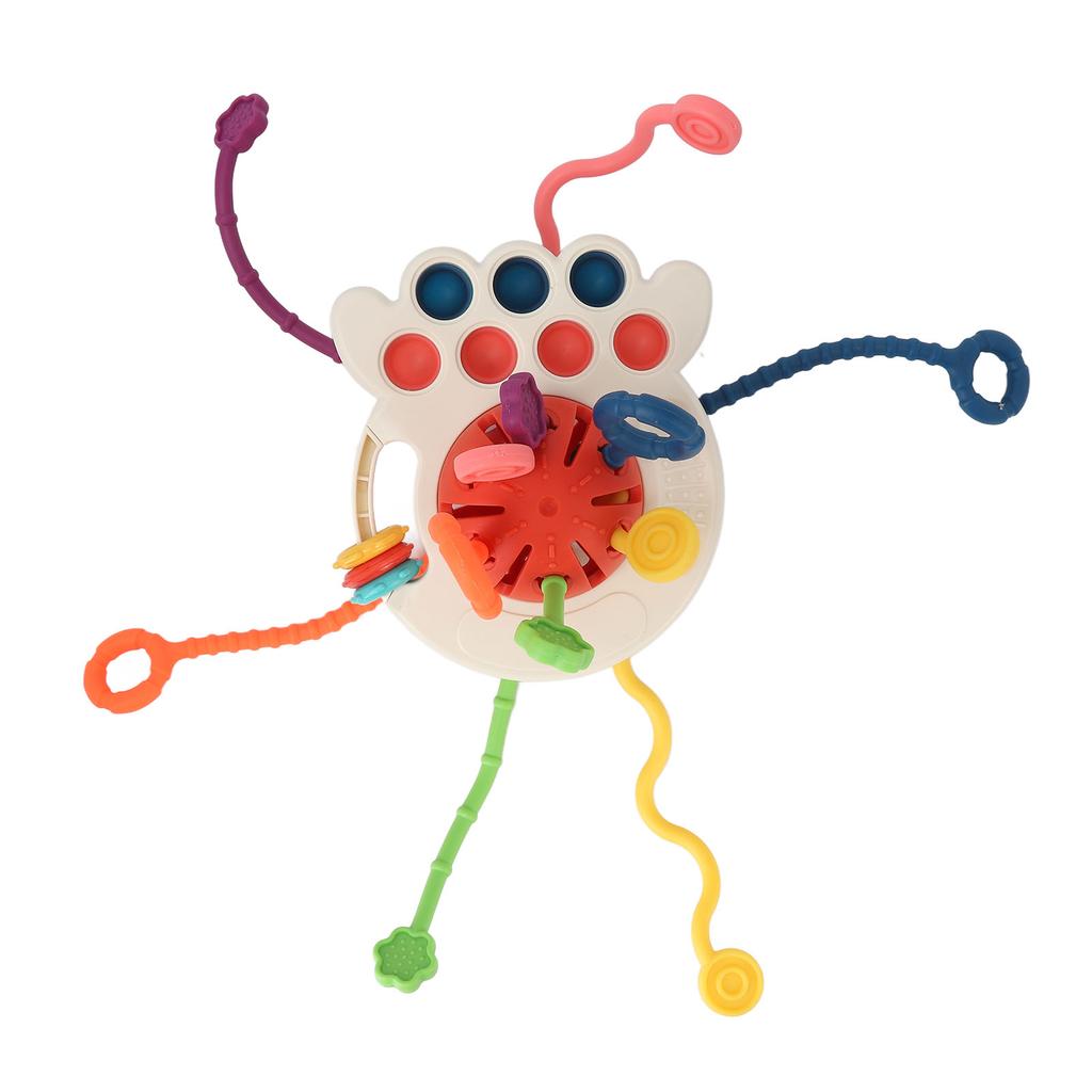 Pull String Teething Toy Portable Colorful Fine Motor Skills Development Baby Sensory Toy for Home
