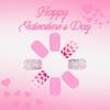 24 uñas postizas con punta francesa, diseño de corazón rosa brillante, uñas artificiales cortas para fiestas de San Valentín.