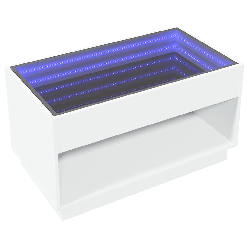 Infinity LED Coffee Table in White 90 x 50 x 50 cm