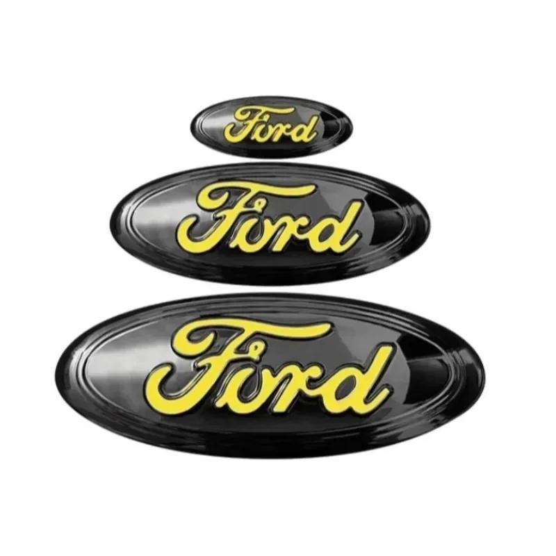 Autoaufkleber Ford Neu 2025 Heißes Metall Auto Front Heck Logo Aufkleber für Ford Edge Taurus Explorer Escape ST Kuga Mondeo Focus Equato