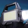 Portable Solar Lanterns Solar Powered Charging Bank Searchlight Outdoor Strong Light Flashlight Hand Lamp with COB Side Light