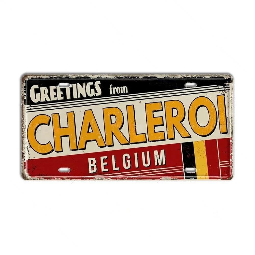 Paesi Bassi BELGIO AUSTRIA CECHIA POLONIA Targa Landmark Città Segno in Metallo Decorativo Targa per Veicoli Man Cave Bar Decorazione da Parete