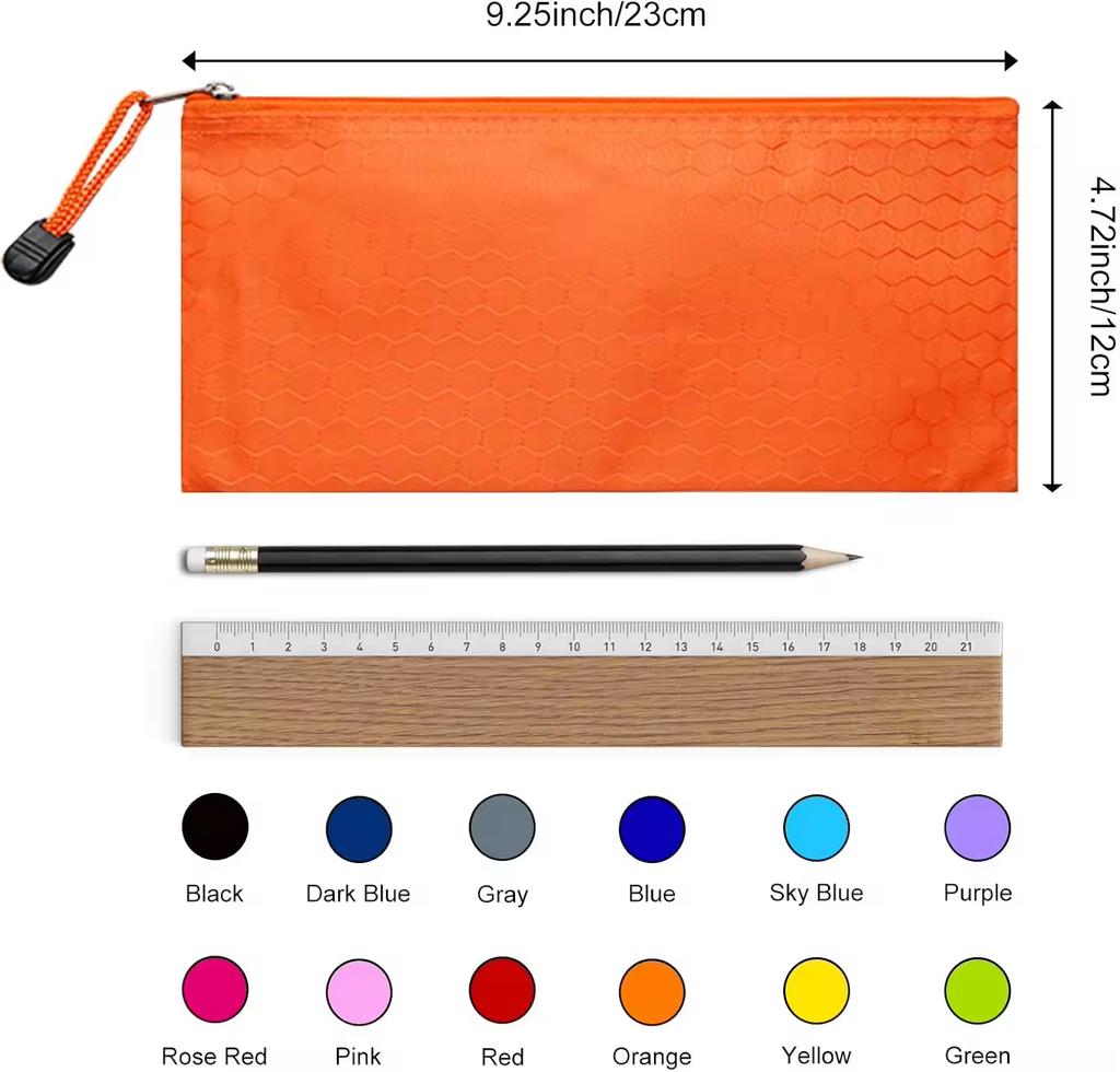 Hot Selling PVC Mesh Zipper Pouch A6 Waterproof Pencil Storage Bag Plastic File Folder for School Office Travel Organizer