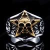 Herren Domineering Rose Pentagramm Totenkopf Ring