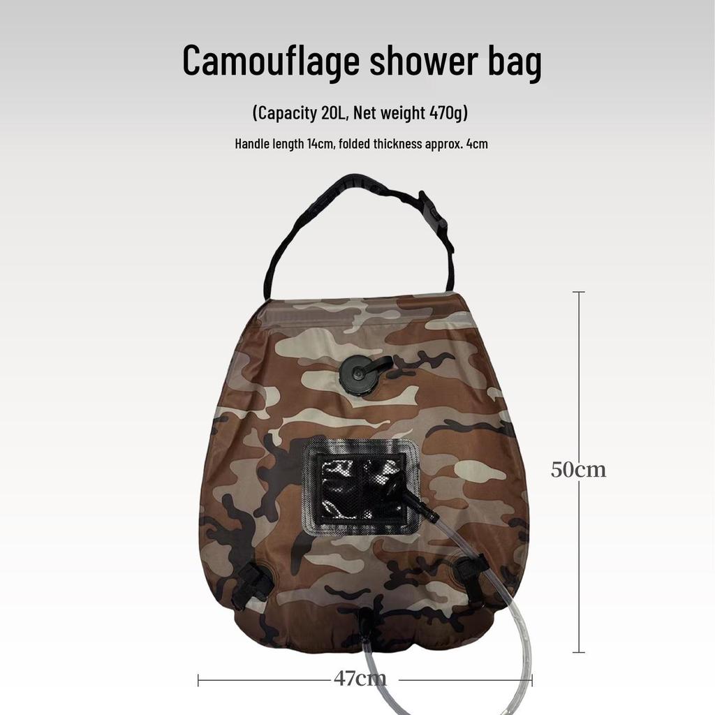 Portable Thickened Solar Shower Bag for Outdoor Camping and Water Storage