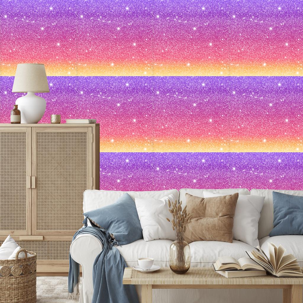 Glitter wallpaper purple and powder pink for living room and bedroom 50x1000