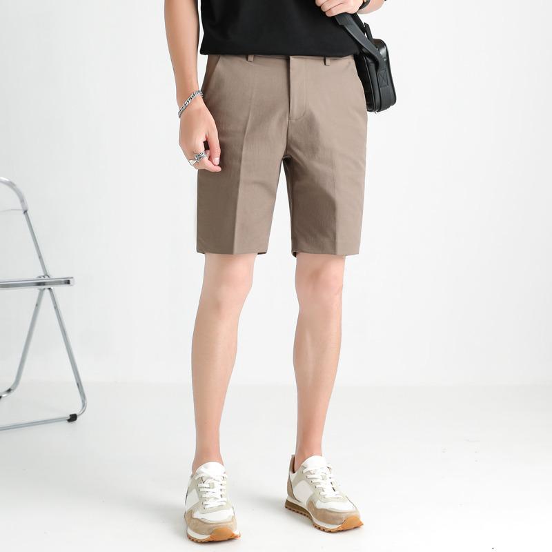 Men's White Summer Suit Shorts - Trendy, Loose, Iron-Free Hong Kong Style 5-Point Casual Pants