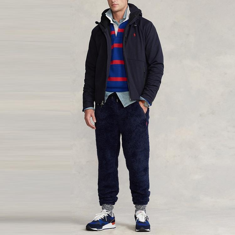 Polo Ralph Lauren Solid Color Zip-Up Hooded Jacket Men Jackets Navy-Blue 16020706-410