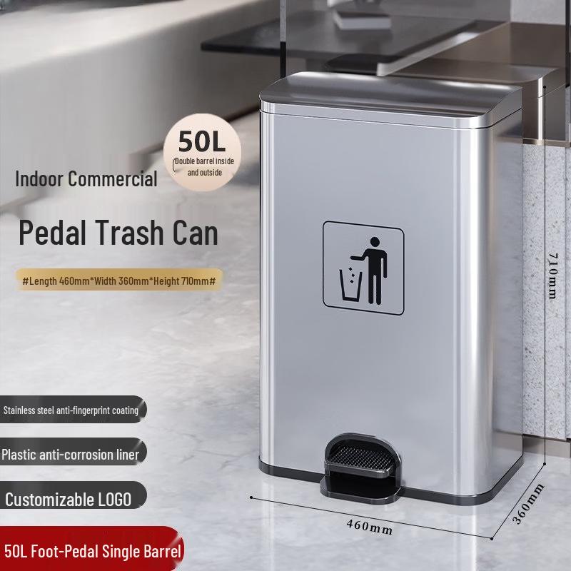 

JPHZNB 50L Stainless Steel Pedal Trash Can
