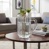 Transparent Striped Drink Pitcher Heat Resistant Cold Water Kettle Juice Jug  Dinning Table