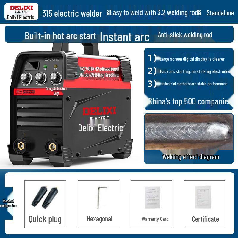 

Delixi Dual Voltage 315 Welding Machine, Industrial & Household, Pure Copper 220V/380V.