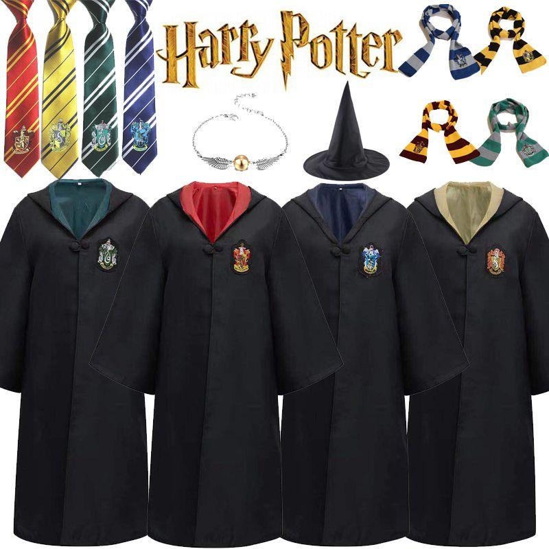 Potter Harry Costume Hogwarts Adult Child Robe Cape Vest Halloween Party Cosplay