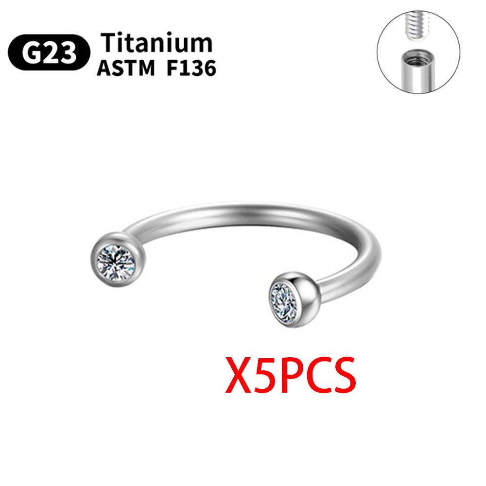 1/5/10pcs G23 Titanium Piercings Labret Stud Lip Nose Piercing Kit Eyebrow C Rod Body Jewelry ASTM-F136 Cartilage Earring