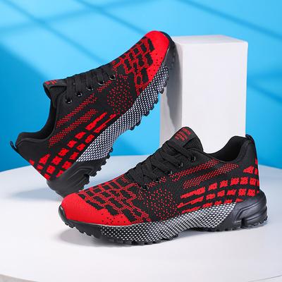 Large Size Fly-woven Breathable Casual Shoes Spring and Autumn Mesh Comfortable and Lightweight Running Shoes Soft Sole Non-slip Sports Shoes New