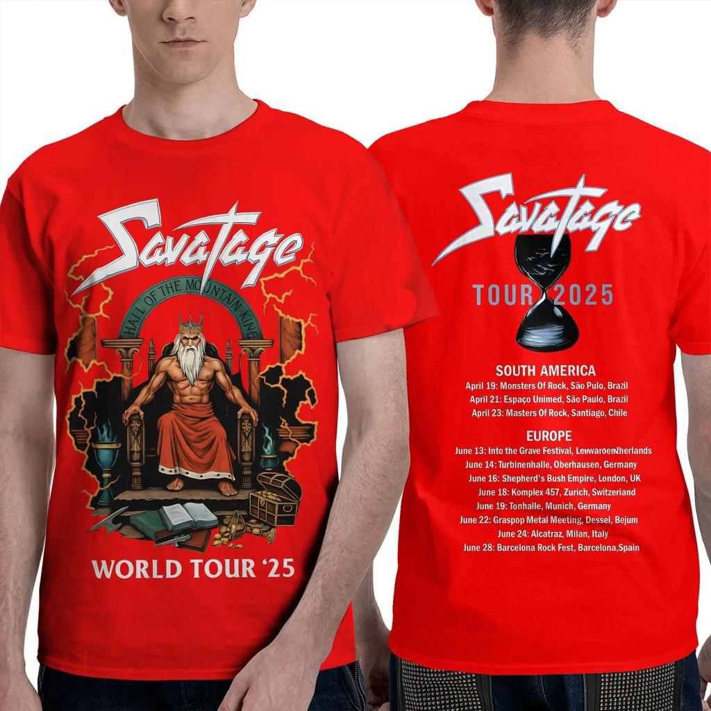 Vintage T-Shirt S-Savatage Cotton T Shirts 2025 Tour Hipster Tshirt for Men Summer Y2K Casual Casual Short Sleeve Clothes