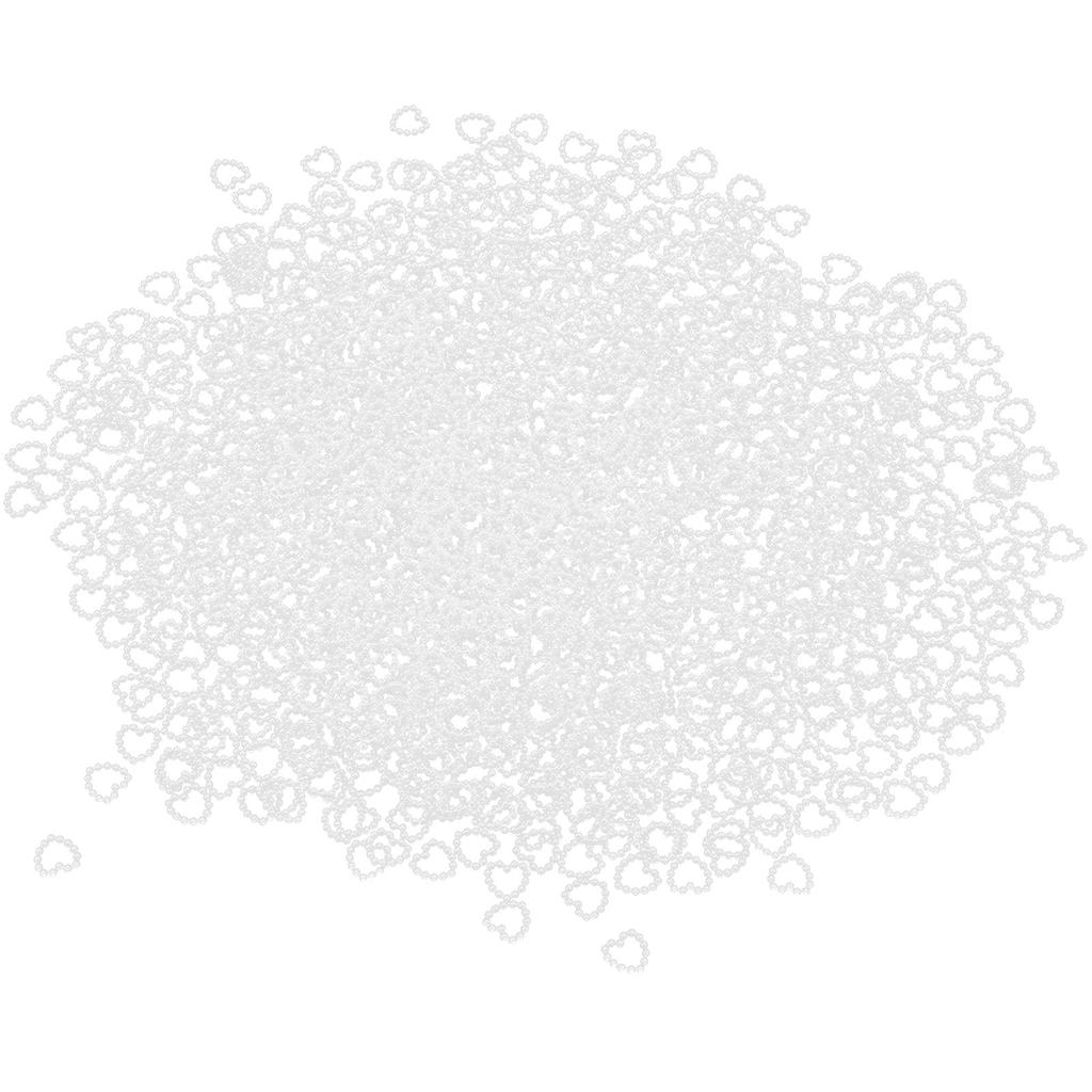 1000Pcs Pearl Beaded Heart Cute Appearance Bright Colors Jewelry Accessories for Bracelets Earrings NecklacesWhite