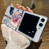 Etui na telefon z wzorem kwiatowym do Samsung Galaxy Z Flip5 Flip4 Flip6 Przezroczyste twarde składane etui do Samsung Z Flip 6 5 4 3