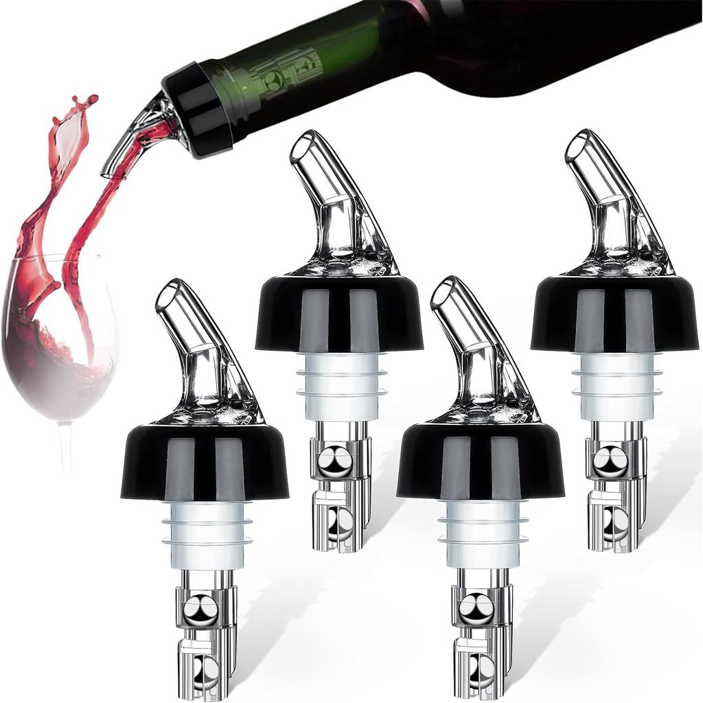 Polar Control Caps, 30ml Capacity, Set of 4, Professional Pourer Caps for Wine, Whiskey, Cocktails, Bottles, Kitchen Supplies, Cocktail Dispenser,
