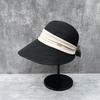 25 French Big-Brimmed Straw Hat Women'S Summer Beach Vacation Travel Sunscreen Sunshade Bucket Hat Foldable