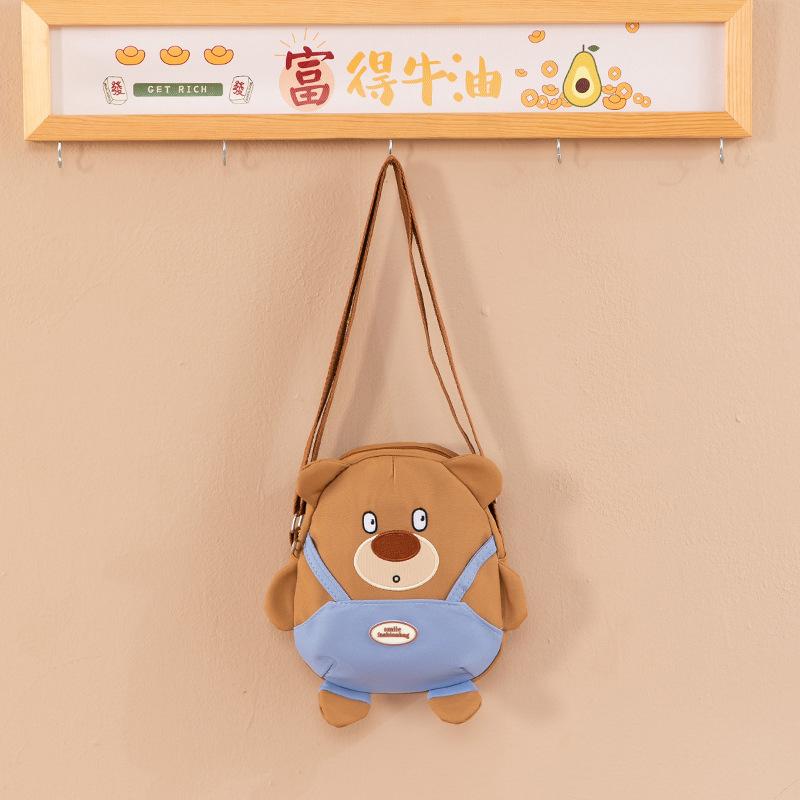 

Anime Bear Kids Character Nylon Crossbody Bag With Breathable Fabric Activities коричневий