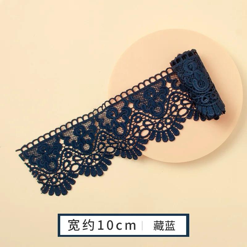 Colorful Hollow Out Floral Embroidered Lace Ribbon DIY Apparel Sewing Fabric 10cm Wide Handmade Crafts Water Soluble Lace Tape