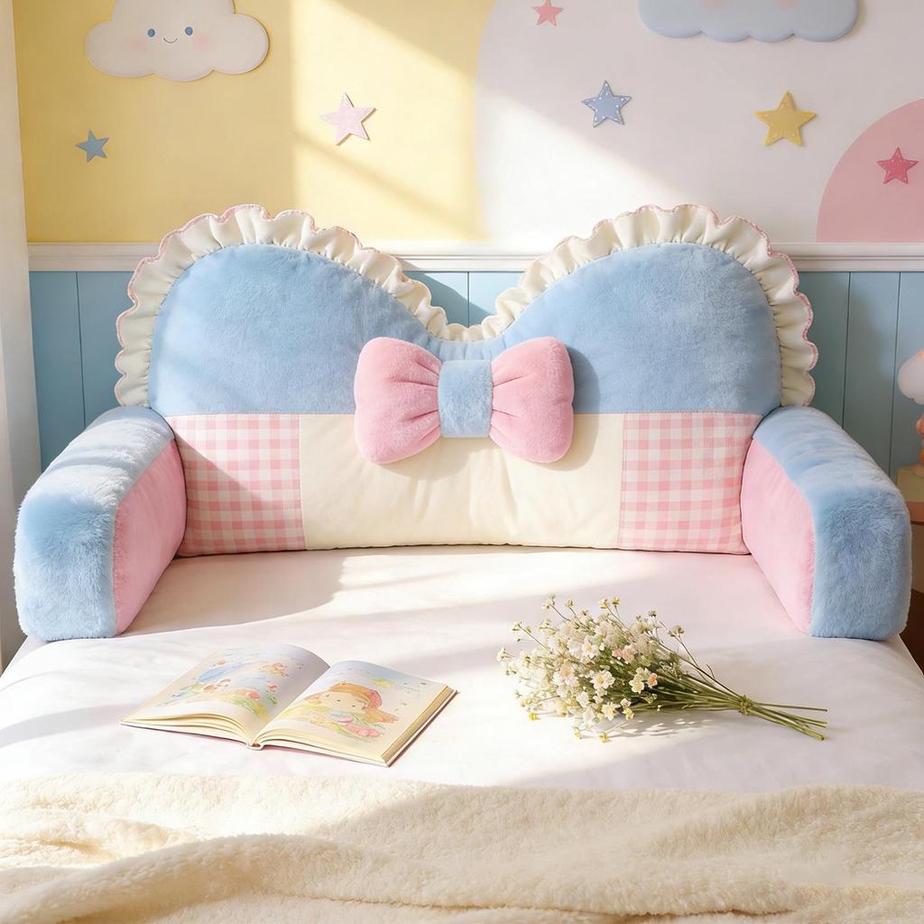 Soft Upholstered Bedside Cushion - Washable Tatami Style for Kids' Bedroom