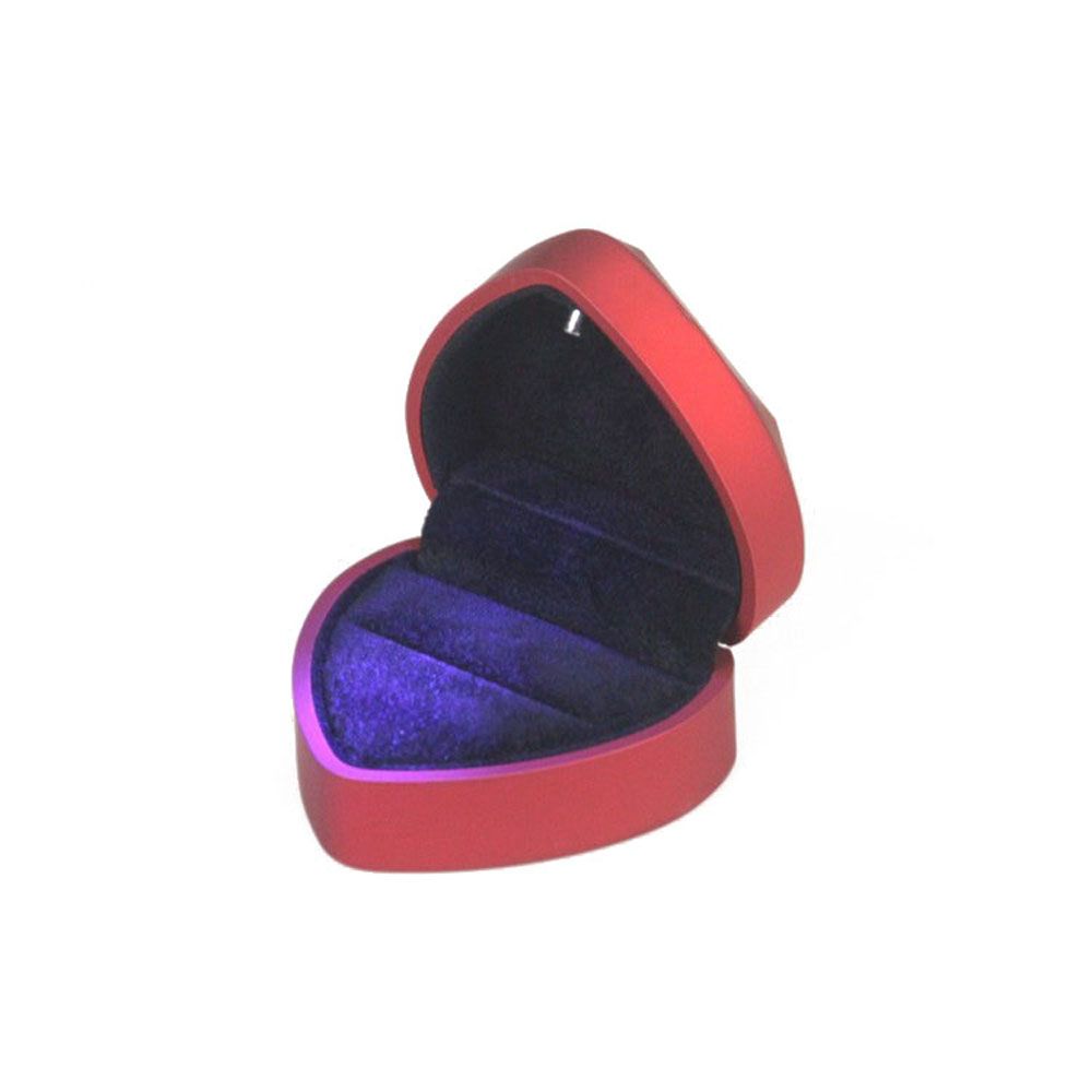 Proposal Velvet Wedding Ring Holder Heart-shaped Jewelry Display Organizer Storage Case Ring Box